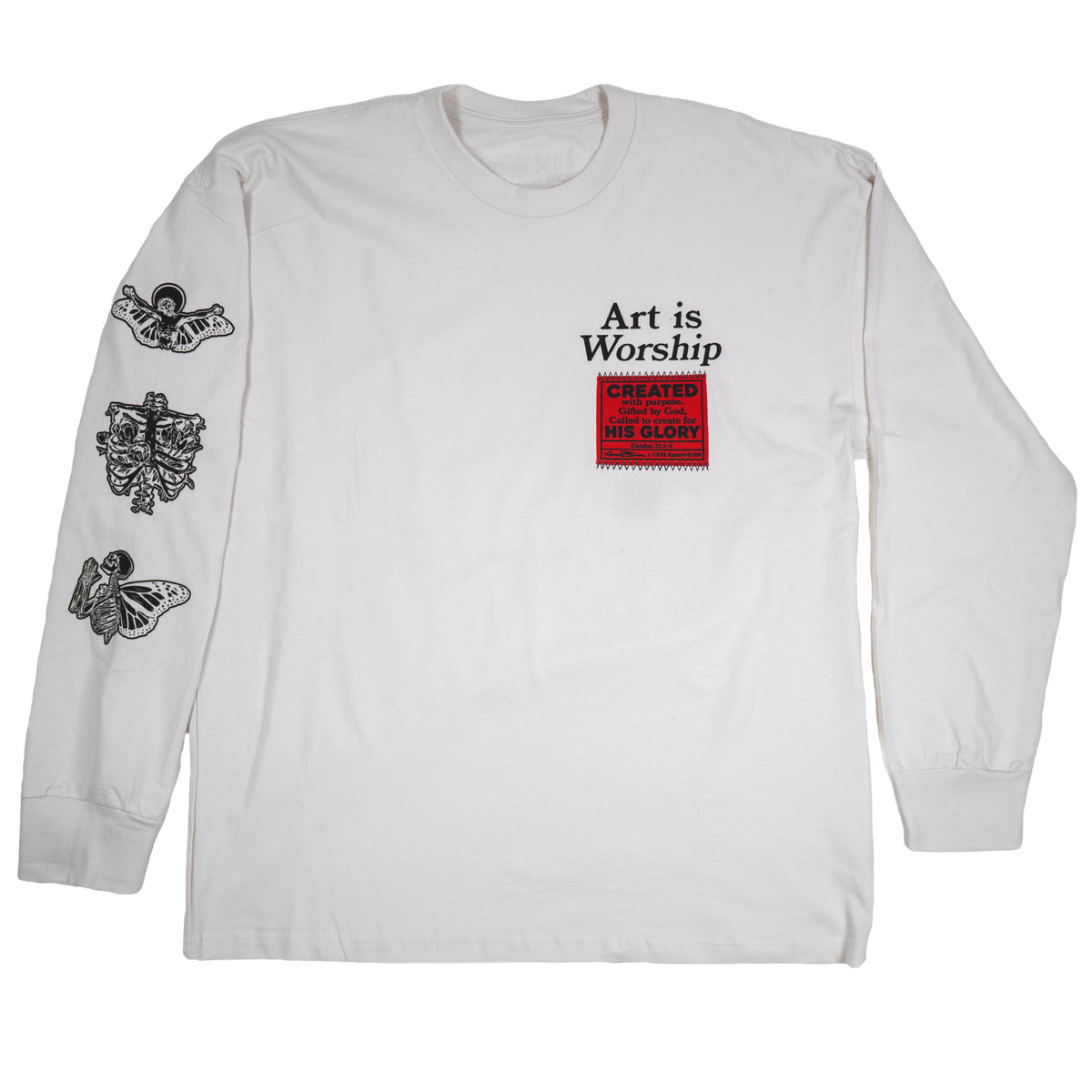Art Is Worship Long Sleeve Bone Tee