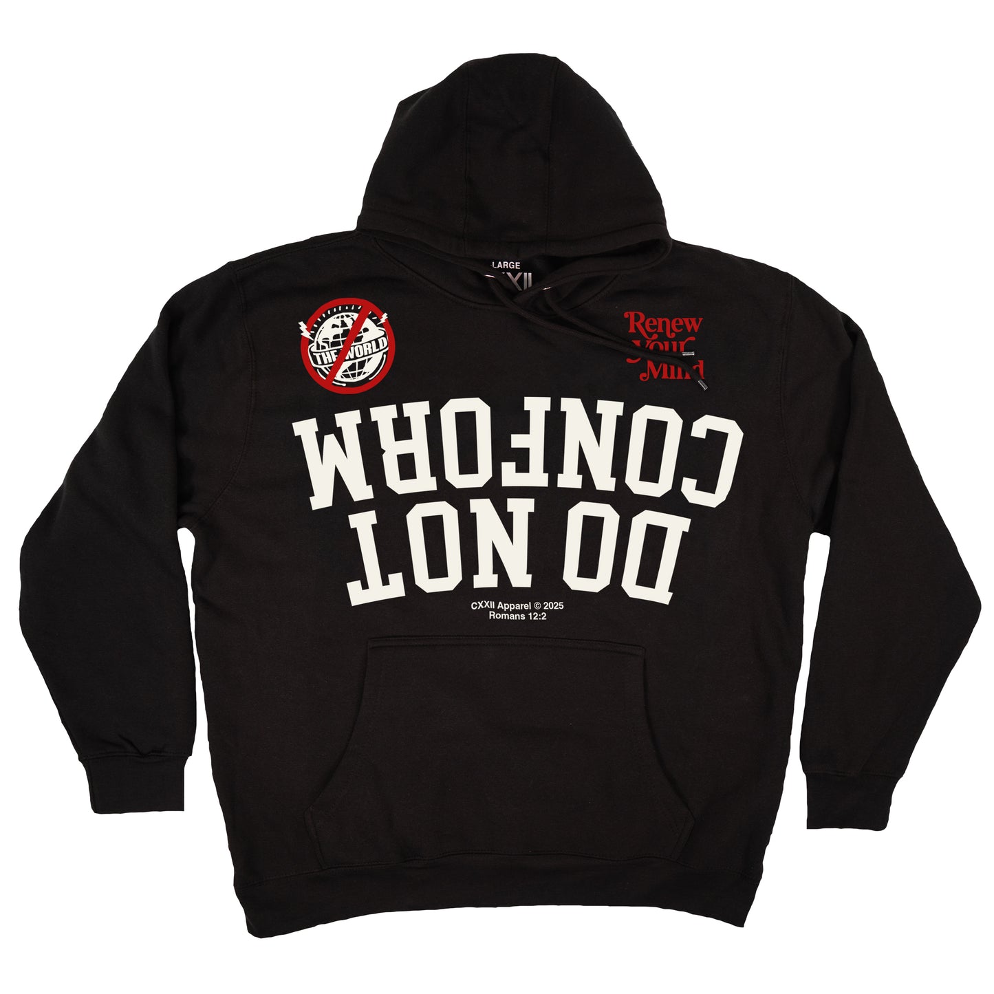 Do Not Conform "ndsᴉpǝ poʍu" Black Hoodie