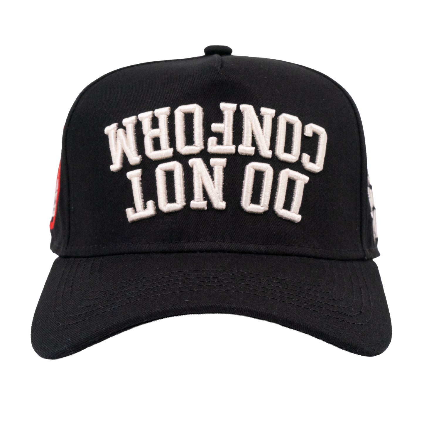 Do Not Conform "ndsᴉpǝ poʍu" Black Curved Bill Snapback