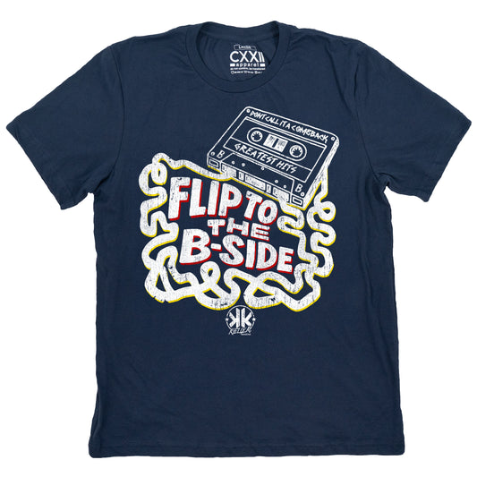 KellyK "Flip to the B-Side" Navy Tee