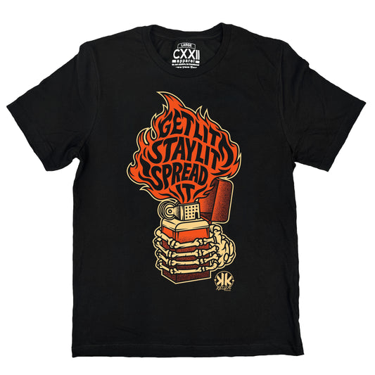 KellyK "Get Lit Lighter" Black Tee