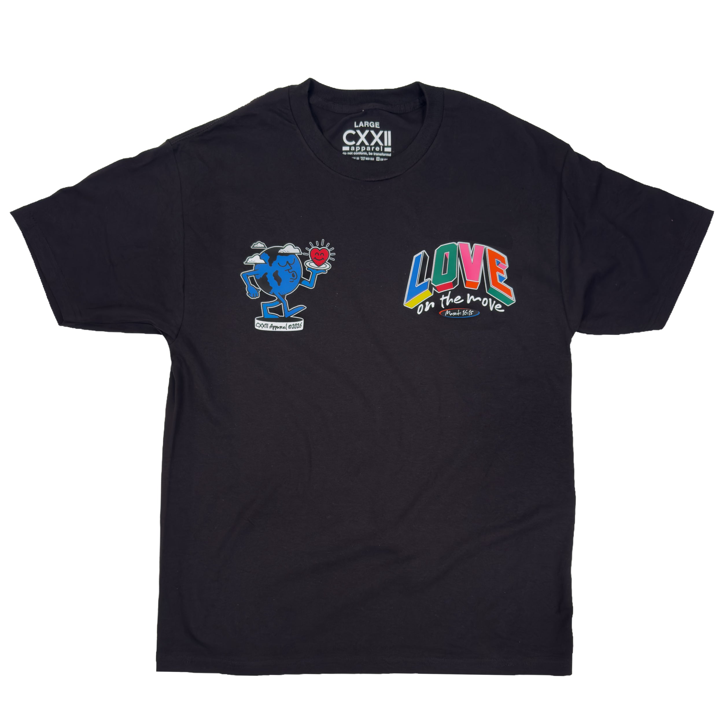 Love On The Move Black Street Tee – CXXII Apparel