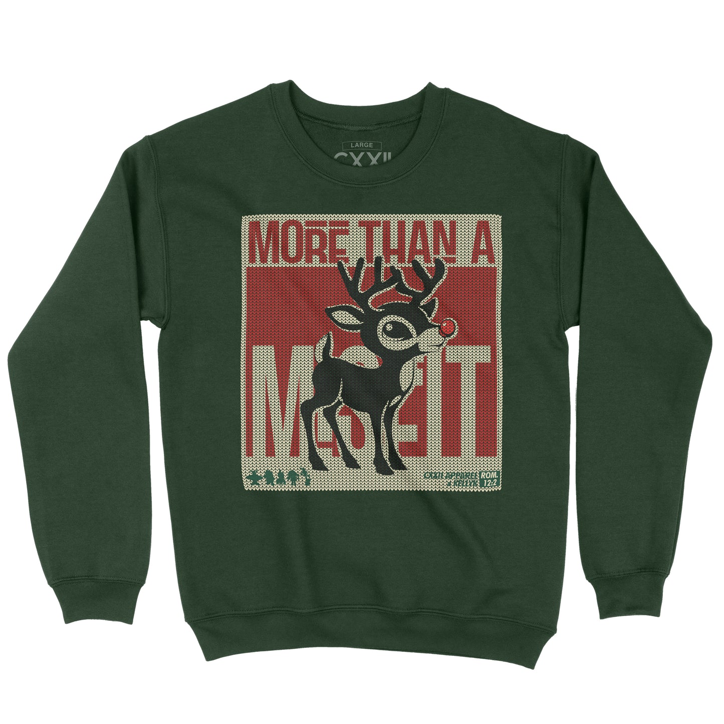CXXII x KellyK TEE CLB "More than a Misfit" Forest Green Creweck (*LIMITED TIME ONLY)