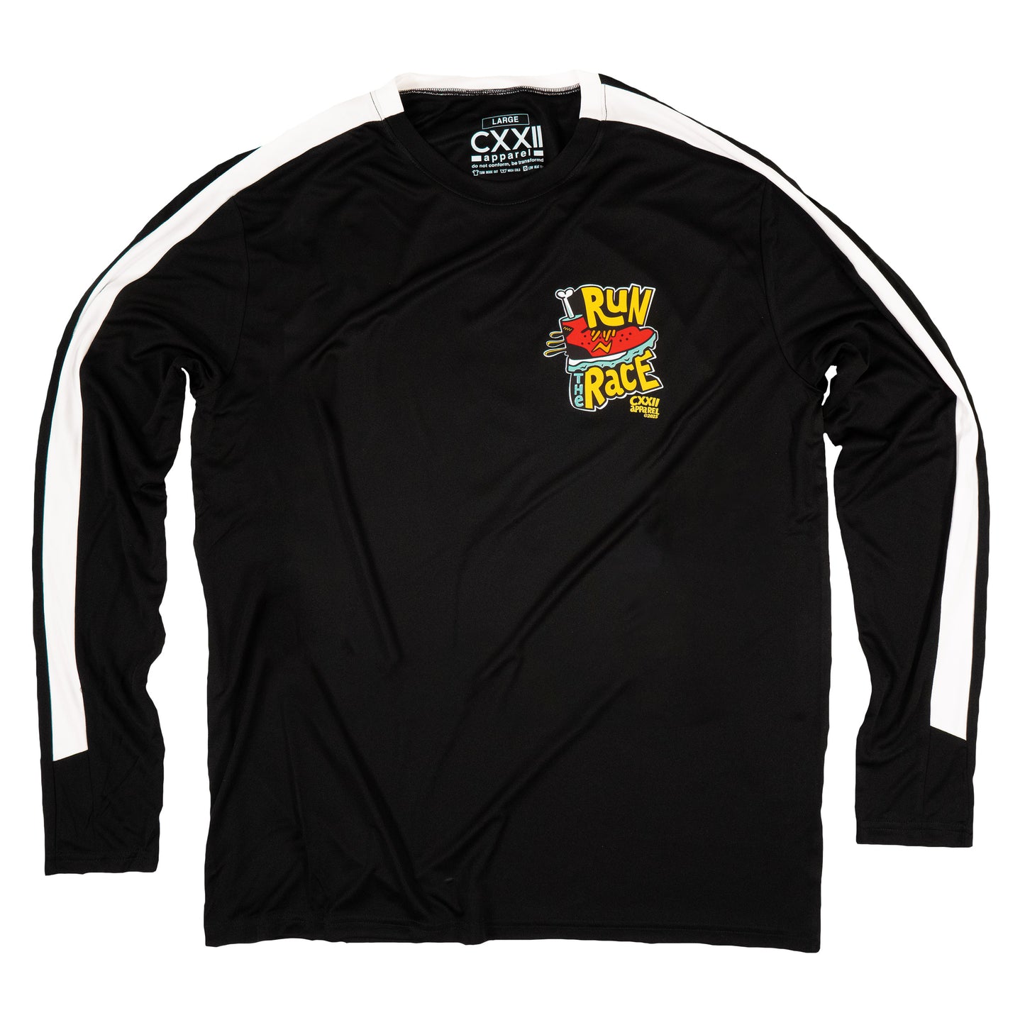Run The Race Black L/S Running Tee
