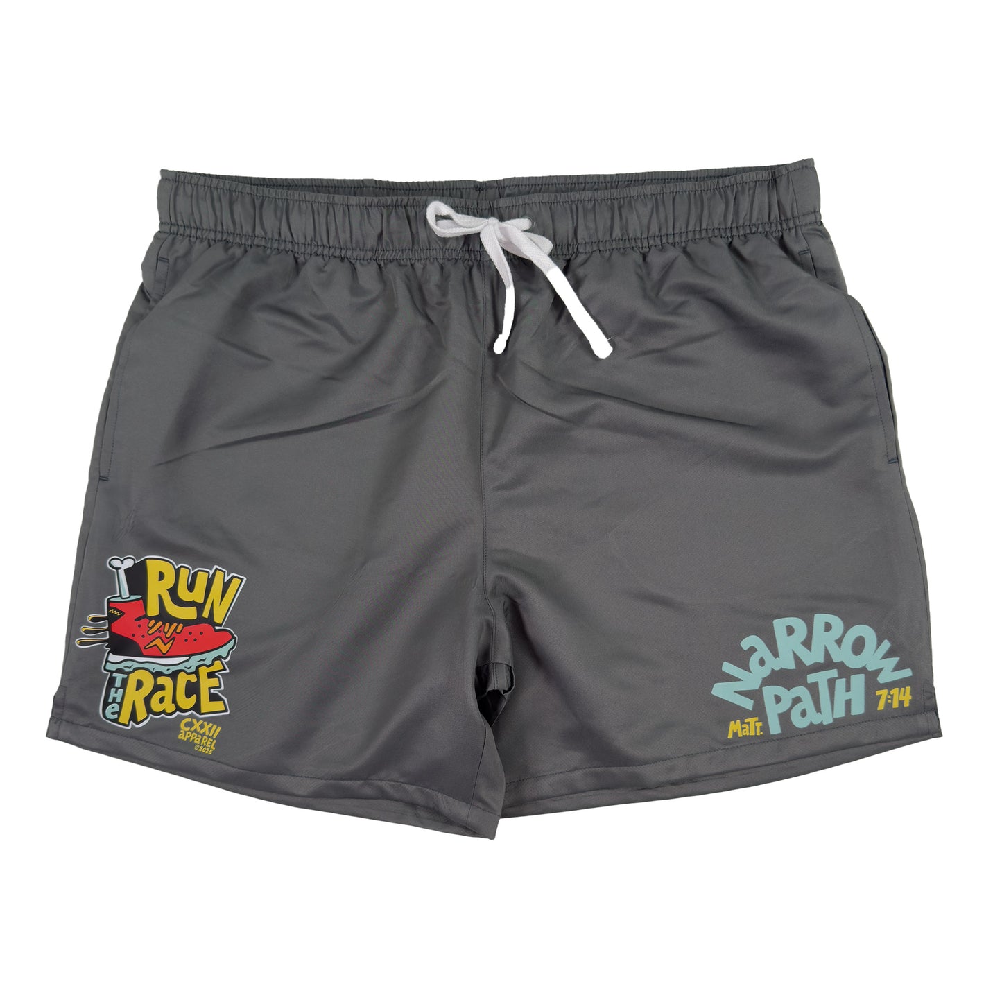 Run The Race Grey Running Shorts