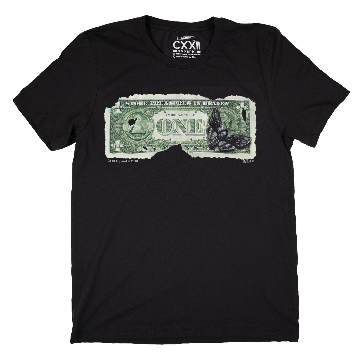 Store Treasures In Heaven Black Tee