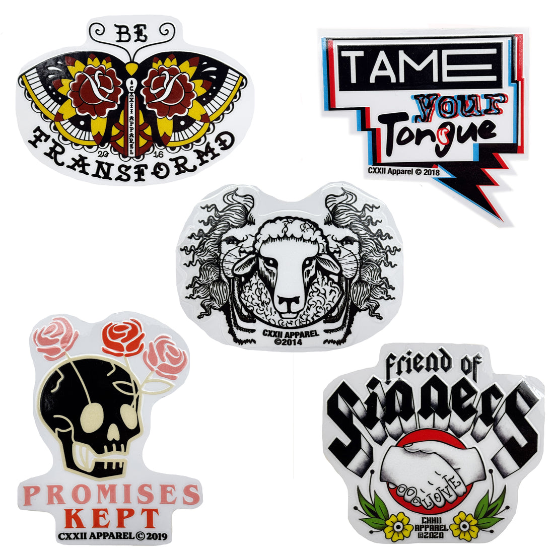 X Collection 3D Decal Sticker Pak (*5 Stickers) – CXXII Apparel