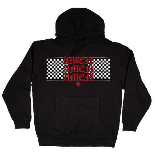 KellyK Amen x3 Checkered Black Hoodie