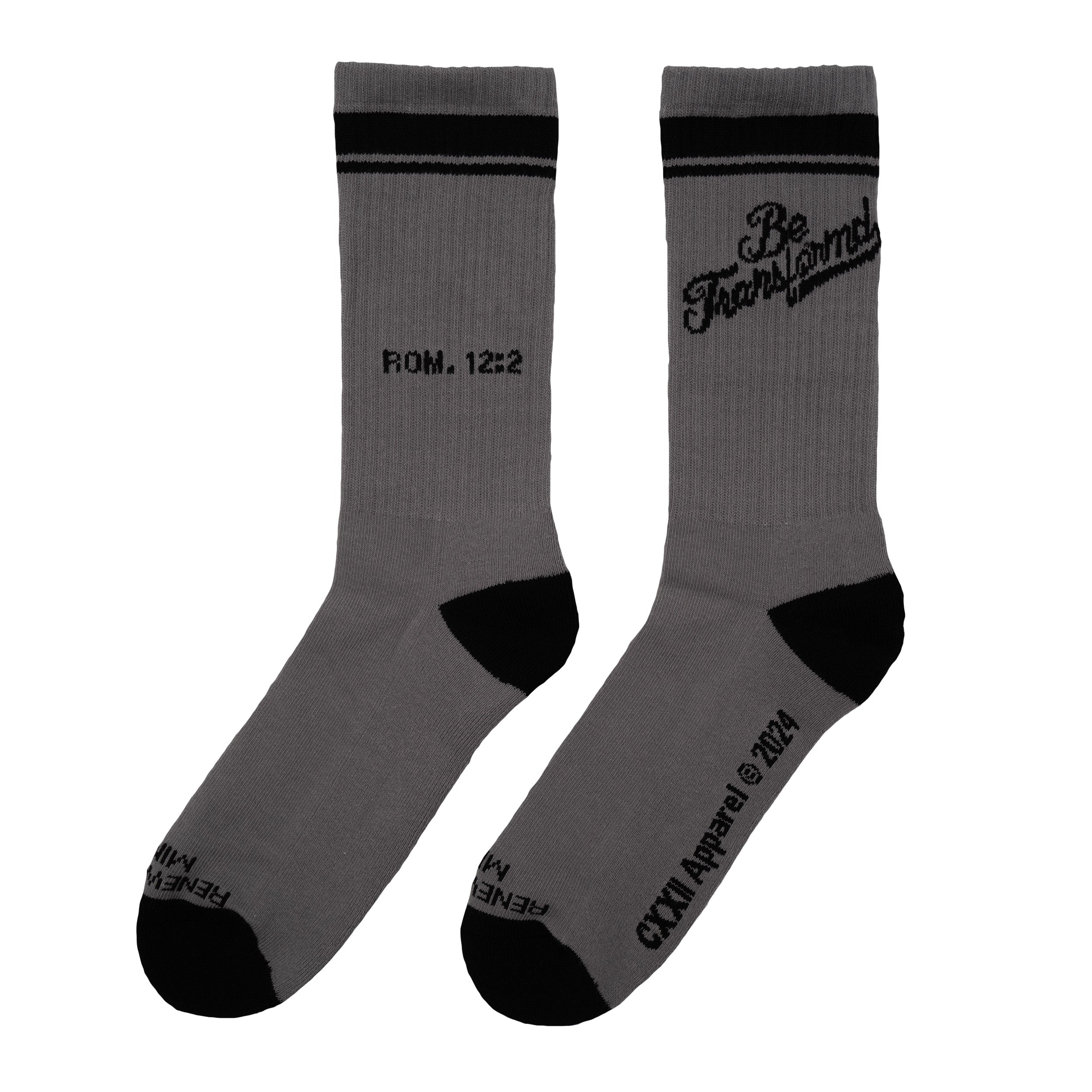 Be Transformd Charcoal Script Socks – CXXII Apparel