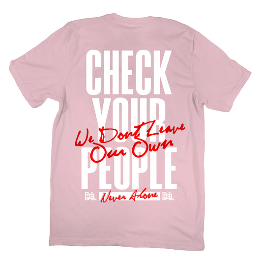 D2L Check Your People Pink Tee