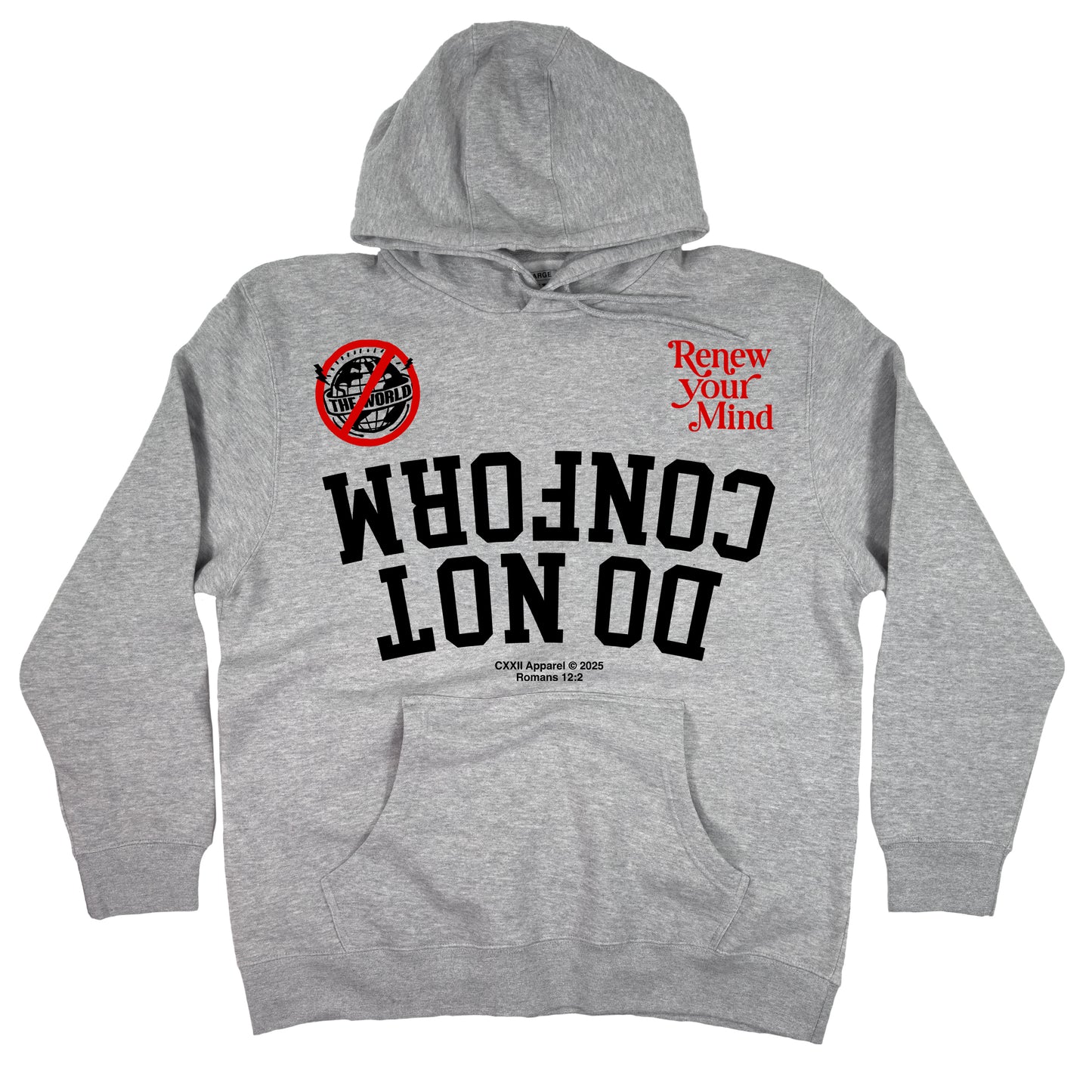 Do Not Conform "ndsᴉpǝ poʍu" Athletic Heather Grey Hoodie