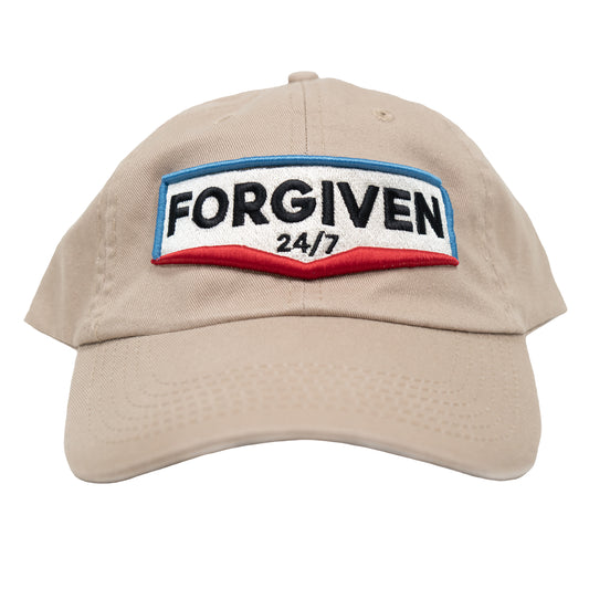 Forgiven 24/7 Sign Tan Dad Hat