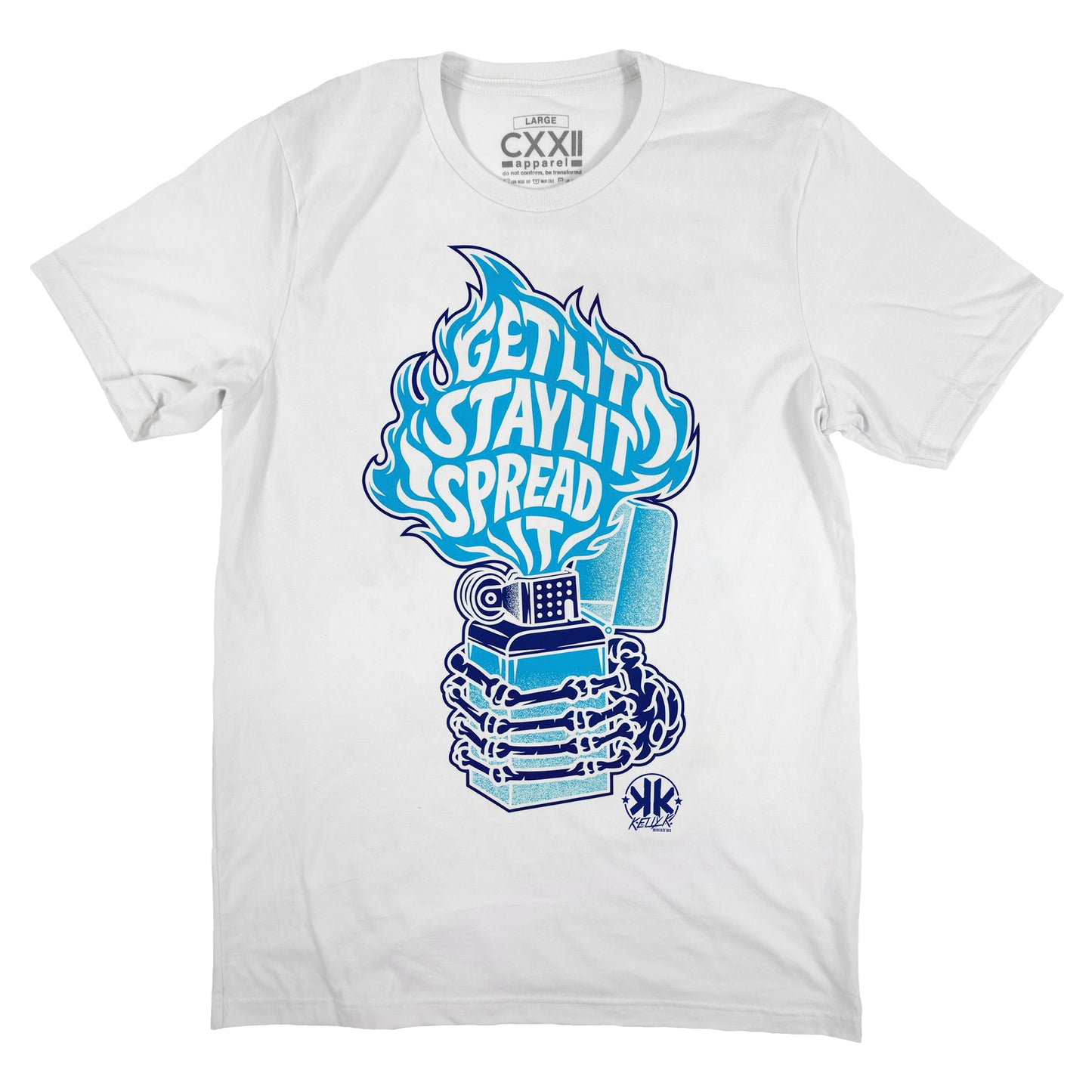 KellyK "Get Lit Lighter" Vintage White Tee