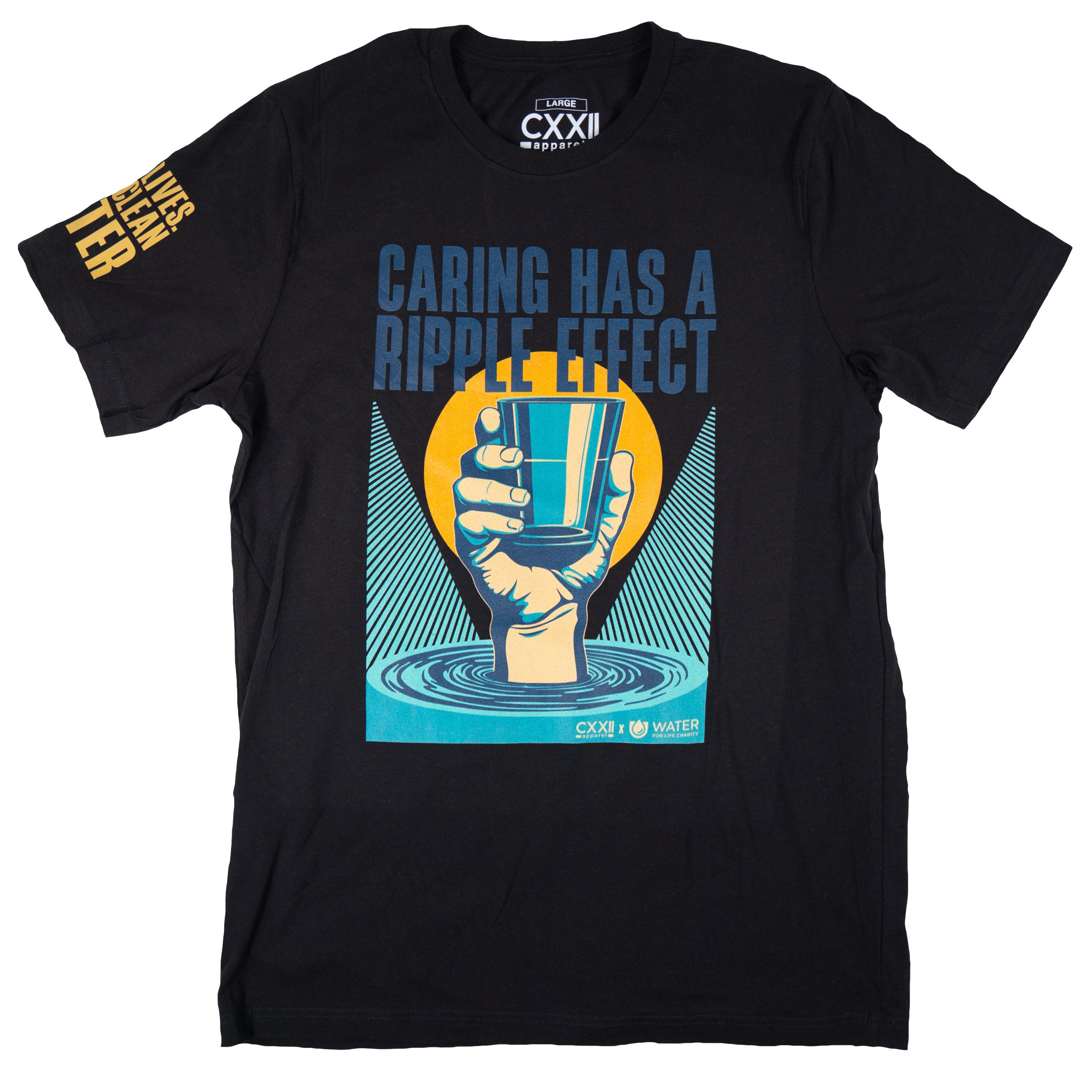 Ripple Effect Black Tee – CXXII Apparel