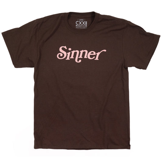 Sinner | Forgiven Retro Chocolate & Pale Pink Street Tee