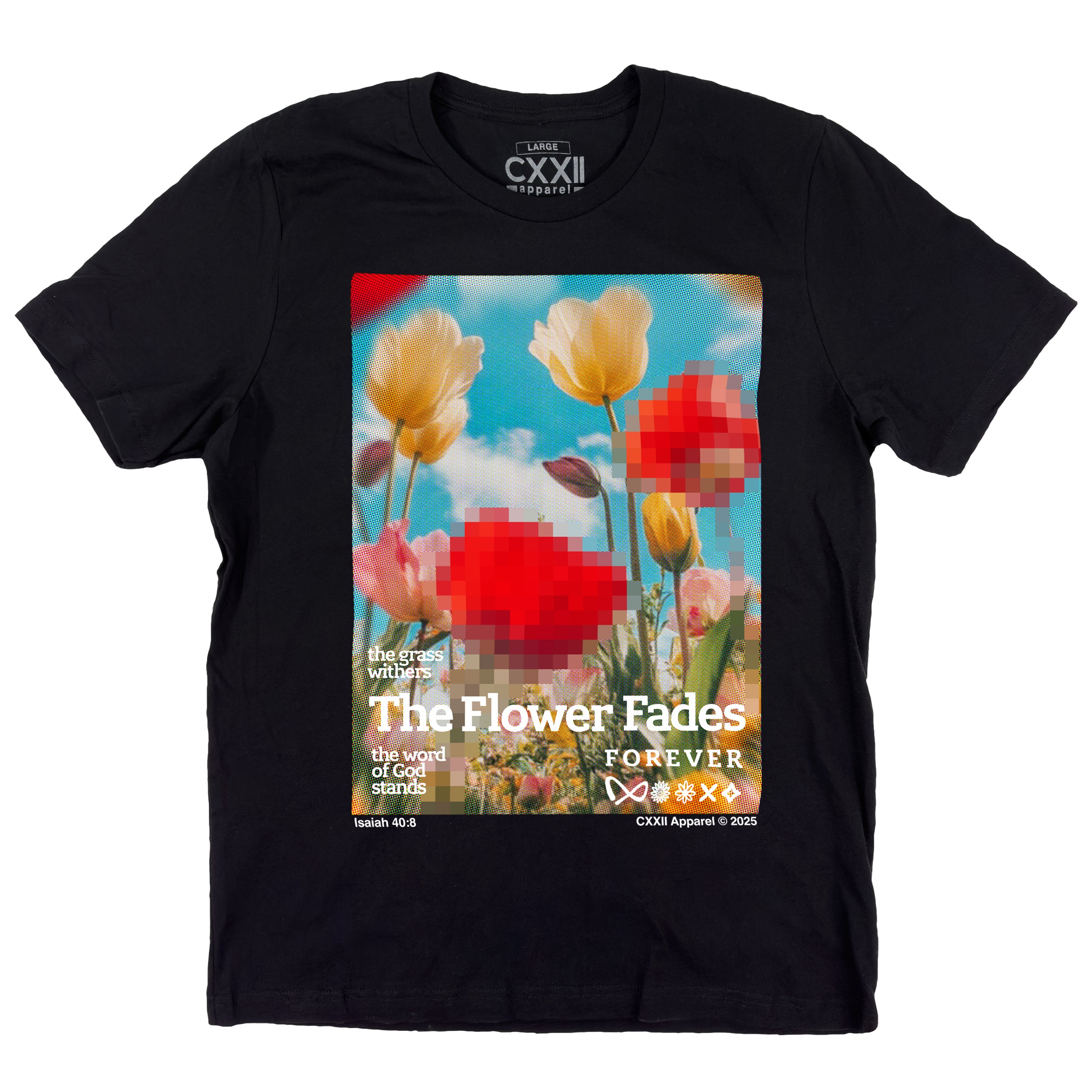 The Flower Fades Black Tee – CXXII Apparel
