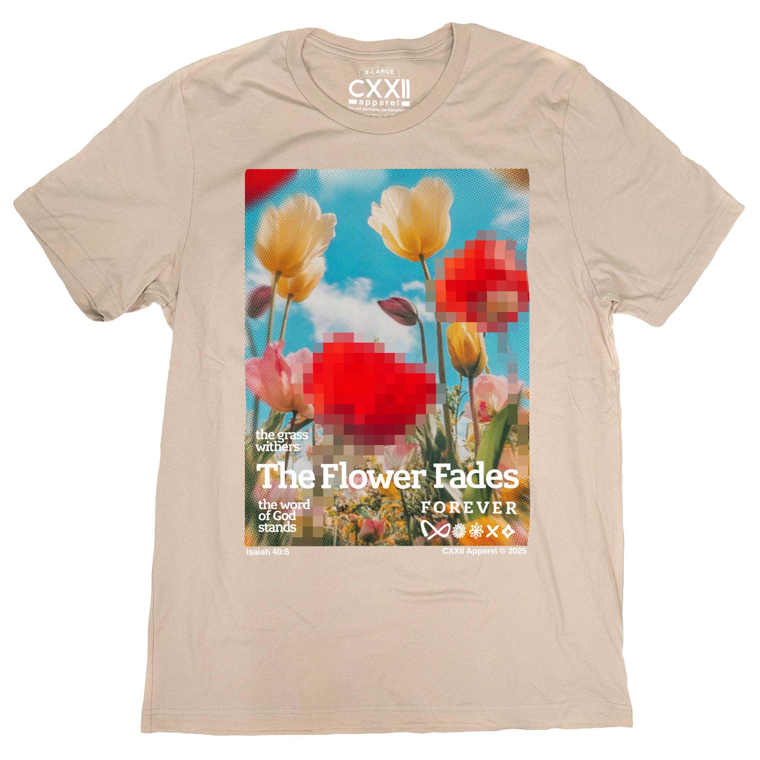 ★SHADOWS FLOWER TEE XL Vibrant Hibiscus Flower T-Shirt | Women's Jet Black V-Neck