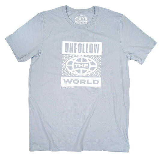 Unfollow The World Light Blue Tee