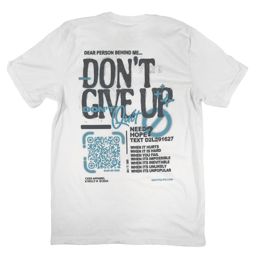 Don't Give Up Vintage White Tee