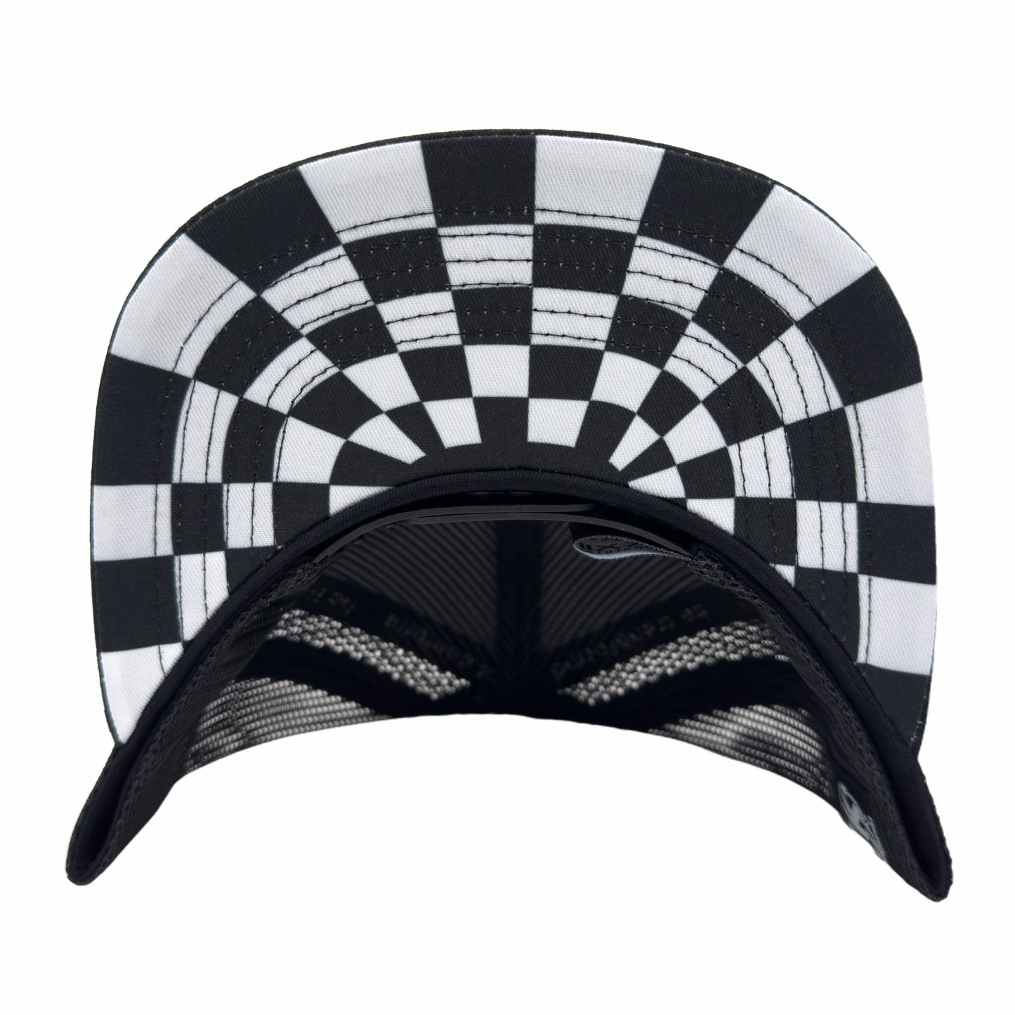 YHWH 7 Panel Trucker Hat B/W