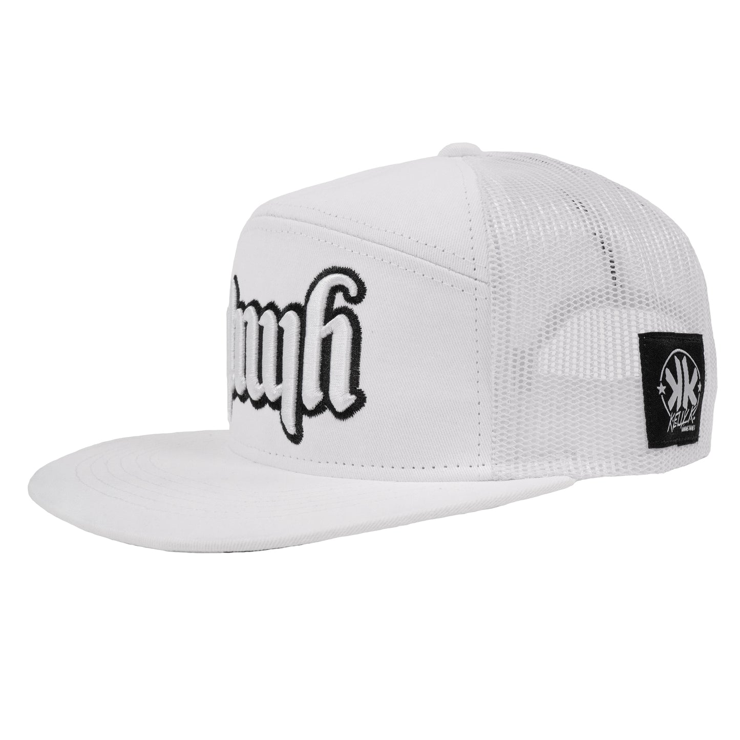 YHWH 7 Panel White Trucker Hat