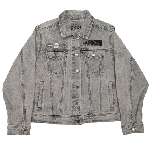 CXXII "Best Of" Distressed Grey Denim Jacket