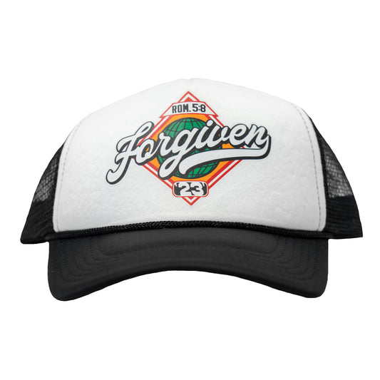 Forgiven Baseball Edition B/W Trucker Hat