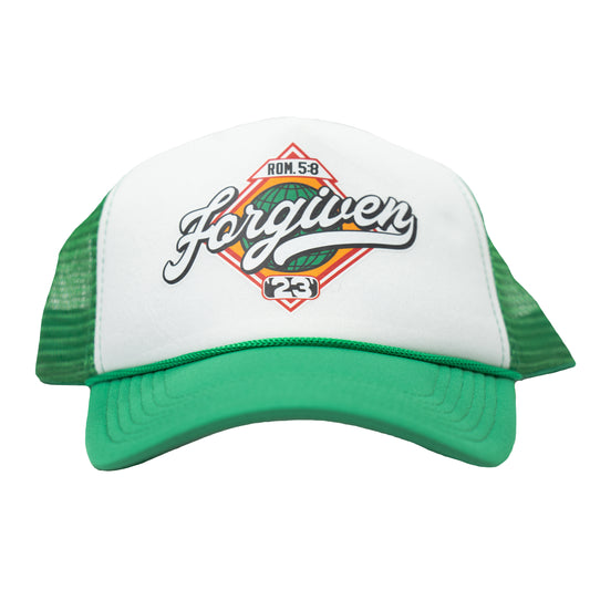 Forgiven Baseball Edition Green Trucker Hat