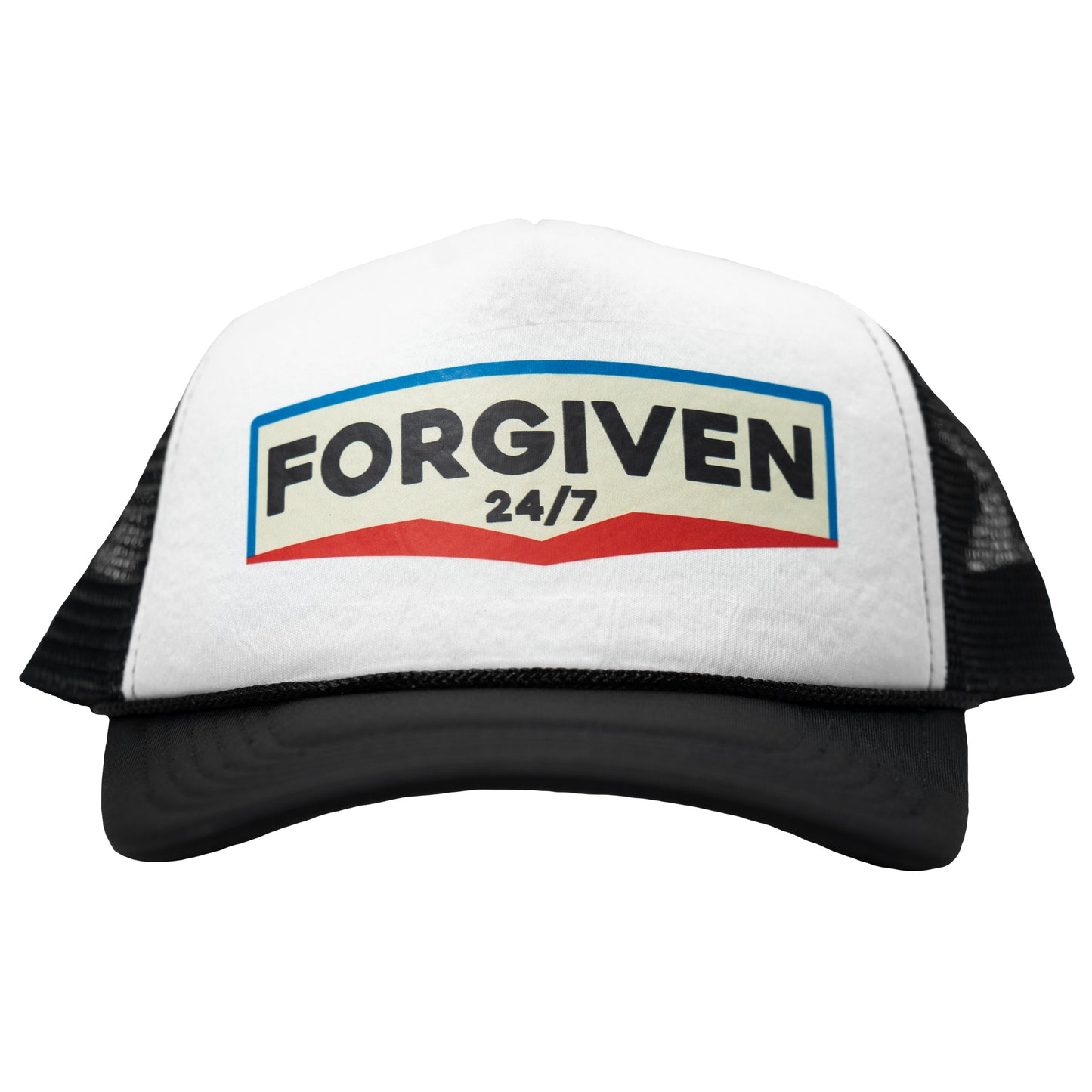 Forgiven 24/7 Sign B/W Trucker Hat