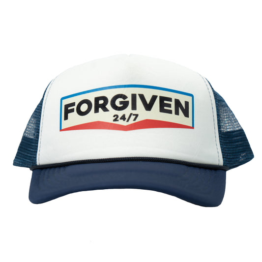 Forgiven 24/7 Sign Navy Trucker Hat