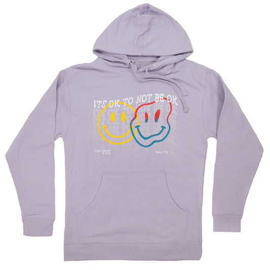 Its OK to Not be OK Lavender Wavy Hoodie